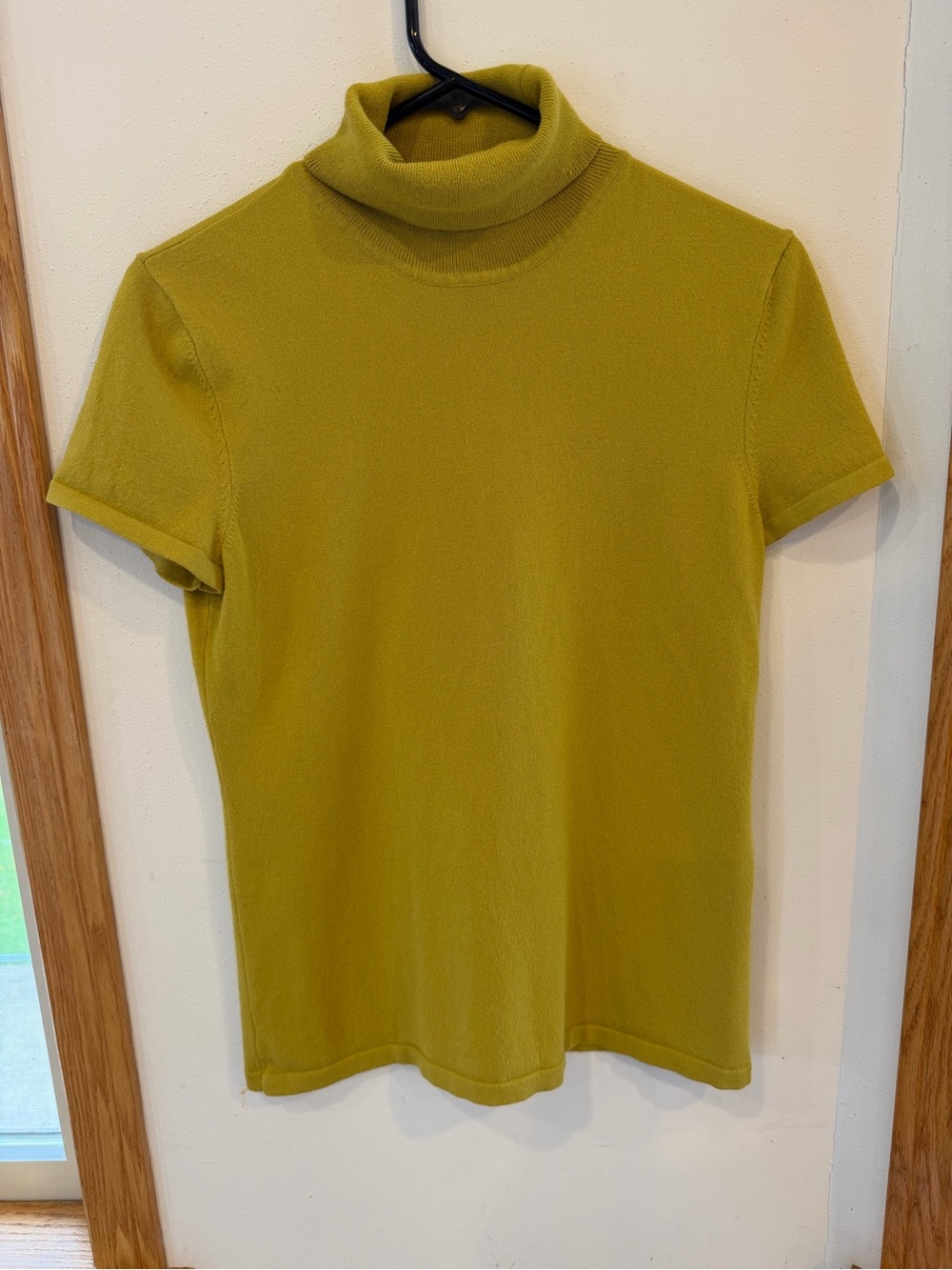 Anne Klein Olive Green Turtleneck Short Sleeve Top